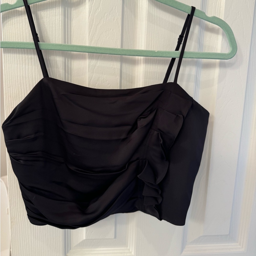 Ramy Brook Women Estrelle Ruffle Crop Top - Size 2 - Picture 1 of 3